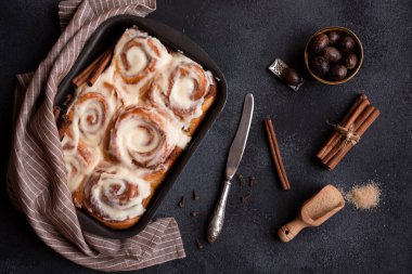 Cinnamon rolls, traditional winter sweets