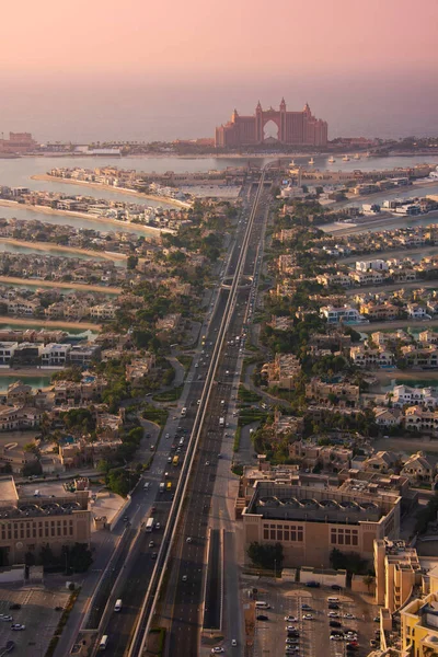 Wyspa Palm Jumeirah Dubaju Nowoczesna Architektura Plaże Wille — Zdjęcie stockowe