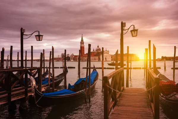 Gondolas Venice Next San Marco Square Famous Landmark Italy — Stock Photo, Image