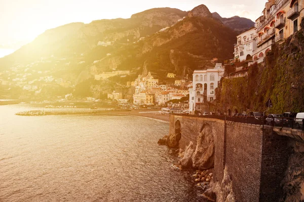 Beautiful Amalfi Coast Italy Summer Sunset — Stock Photo, Image