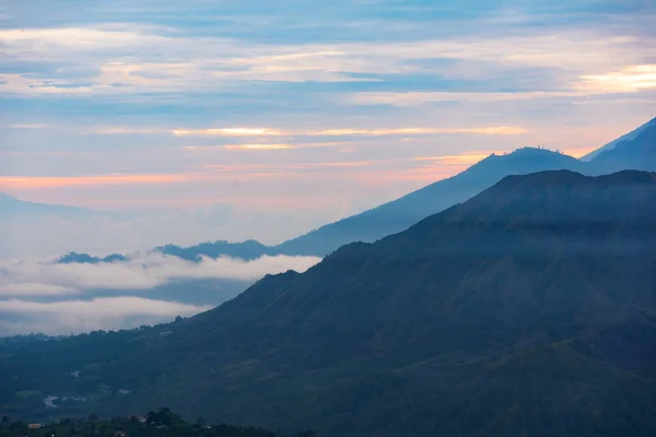 Endonezya Bali Deki Dağ Manzarası Batur Agung Yanardağları Stok Resim