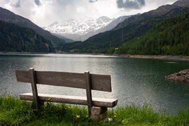 Yazın İsviçre dağlarında Alp Gölü