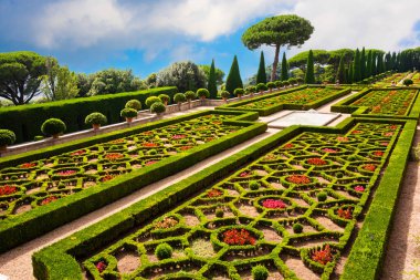 İtalya 'da park, papalık bahçesinin peyzaj tasarımı.