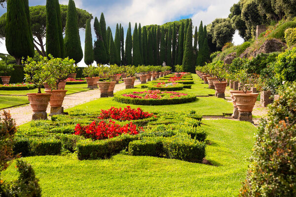 Park in Italy, landscape design of the papal garden
