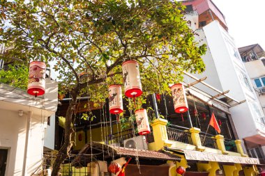 Asya fenerleri, Hanoi şehrinde sokak dekorasyonu, Vietnam