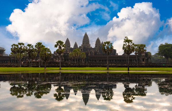 Angkor Wat, an ancient temple ruins in Cambodia