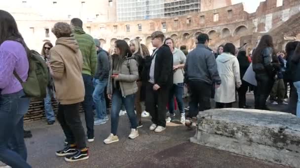 Rom Lacio Italia 2022 Corriente Visitantes Coliseo Roma Que Mueve — Vídeos de Stock