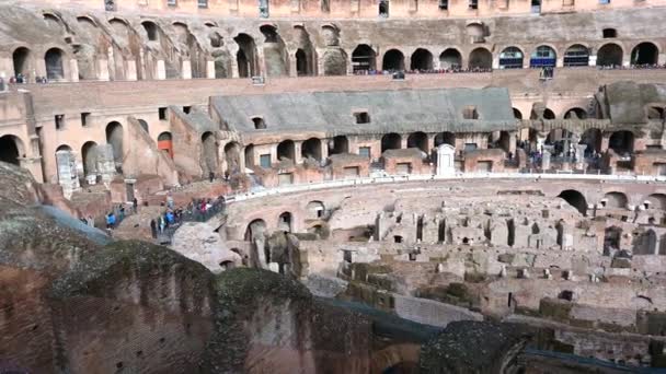 Rom Lacio Italia 2022 Atraviesa Interior Del Coliseo Roma Izquierda — Vídeos de Stock
