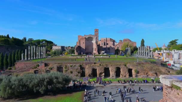 Rom Lácio Itália 2022 Vista Templo Vênus Roma Piazza Santa — Vídeo de Stock