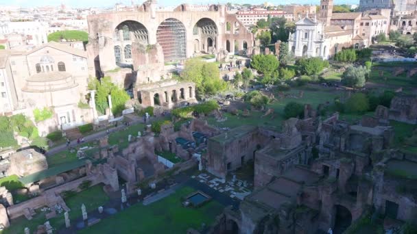 Rom Latium Італія 2022 Вид Зверху Форум Romanum Безліччю Руїн — стокове відео