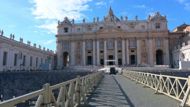 Rom Latium Olaszország 2022 Kilátás Szent Péter Bazilika Bejáratára Rómában — Stock videók