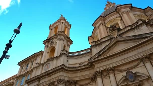 Rom Lacjum Włochy 2022 Zdjęcia Panoramiczne Górnej Części Fasady Kościoła — Wideo stockowe