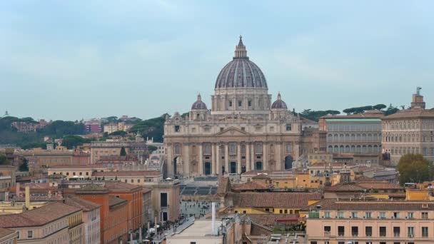 Rom Latium Talya 2022 Roma Daki Peter Bazilikası Peter Meydanı — Stok video