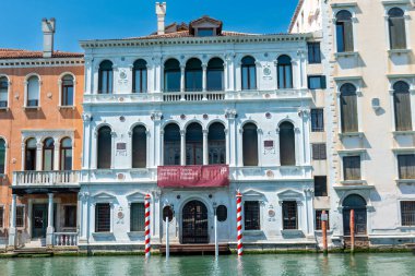 Venice, Veneto - Italy - 06-10-2021: Venice Palazzo Grimani Marcello, a masterpiece of Gothic architecture by Grand Canal clipart