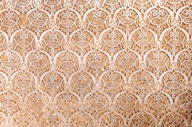 Nasrid Sarayı 'ndaki zarif duvar oymaları Alhambra' nın tarihsel ihtişamını detaylandırıyor.