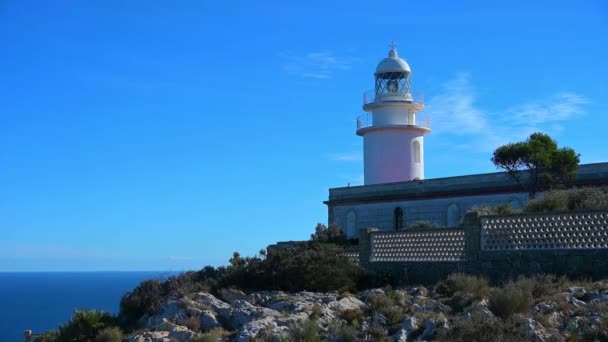 Cabo San Antonio Alicante Spanien 2023 Blick Auf Den Leuchtturm — Stockvideo