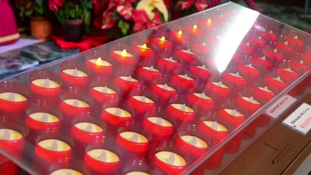 Кастель Гваделупа Аліканте Іспанія 2023 Вид Електричні Пам Ятні Свічки — стокове відео