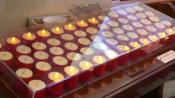 Castell Guadelest Alicante Spanyol 2023 Pemandangan Lilin Peringatan Listrik Gereja — Stok Video