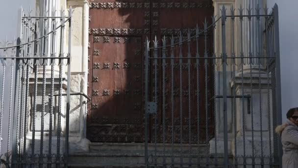 Grenade Grenade Espagne 2024 Entrée Latérale Une Église Avec Porte — Video