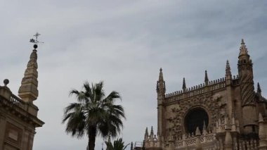Archivo General de Indias siperlerinden Giralda Kulesi 'ne kadar Seville Katedralleri' nin tepesinden sağa dönün..