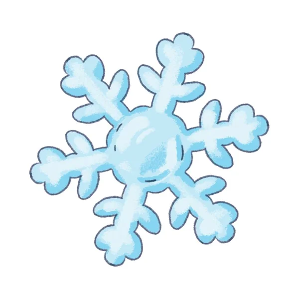 Illustration Snowflake Pastel Colors New Year Christmas Cute Illustration Cartoon — Stock Photo, Image