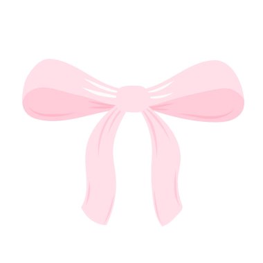 Pembe fiyonk Pastel renklerde düz bir arkaplanda vektör illüstrasyonu. Web tasarımı, tekstil ve ambalaj kağıdı için sevimli illüstrasyon