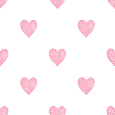 Kalp. Tekstil ve kağıt için pastel renklerde sulu boya deseni. Sevgililer Günü için tatlı suluboya çizimi