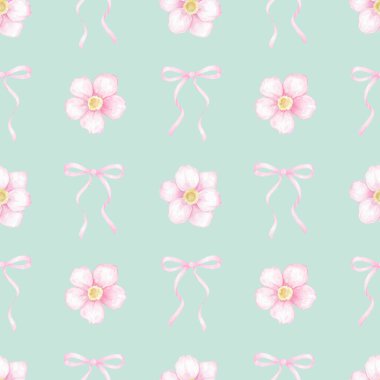 Çiçekler, selam verin. Tekstil ve ambalaj kağıtları için suluboya desenli. Sevgililer Günü, Anneler Günü, Doğum Günü için şirin bir bahar illüstrasyonu