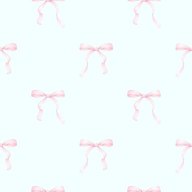 Sevimli bayramlık yaylar. Doğum günü için suluboya desensiz, sevgililer günü, anneler günü, Noel. Tekstil ve ambalaj kağıdı için arkaplan