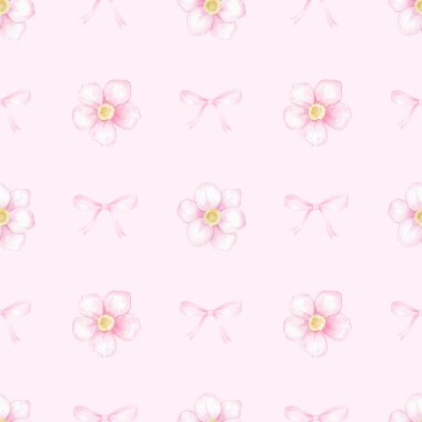 Çiçekler, selam verin. Tekstil ve ambalaj kağıtları için suluboya desenli. Sevgililer Günü, Anneler Günü, Doğum Günü için şirin bir bahar illüstrasyonu