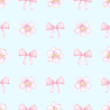 Çiçekler, selam verin. Tekstil ve ambalaj kağıtları için suluboya desenli. Sevgililer Günü, Anneler Günü, Doğum Günü için şirin bir bahar illüstrasyonu