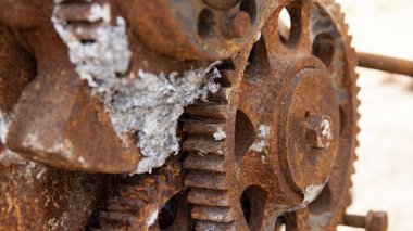 eski paslı Dişliler, iletim tekerlekleri detay