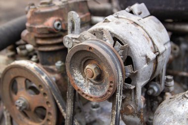 car generator. compressor and generator on a truck engine