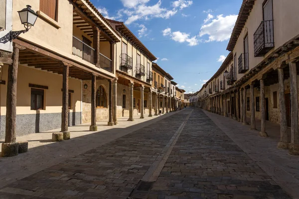 Rues Avec Une Architecture Traditionnelle Castillane Avec Ses Maisons Avec — Photo