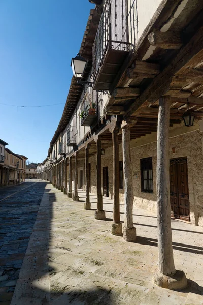Streets Traditional Castilian Architecture Its Houses Arcades Ampudia Palencia Castilla — Stock Photo, Image