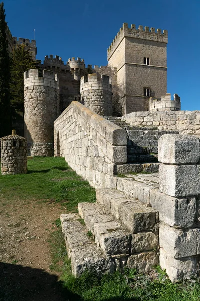 Castillo Medieval Ampudia Día Soleado Palencia Castilla Len España — Foto de Stock