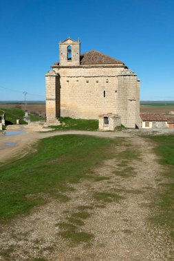 Santiago inzivası güneşli bir günde Ampudia, Palencia, Castilla y Leon, İspanya.