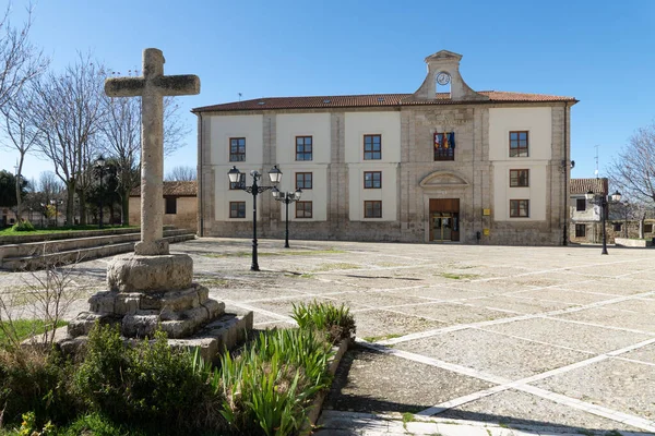 Ampudia Spanya Şubat 2021 Güneşli Bir Günde Belediye Binası Palencia — Stok fotoğraf