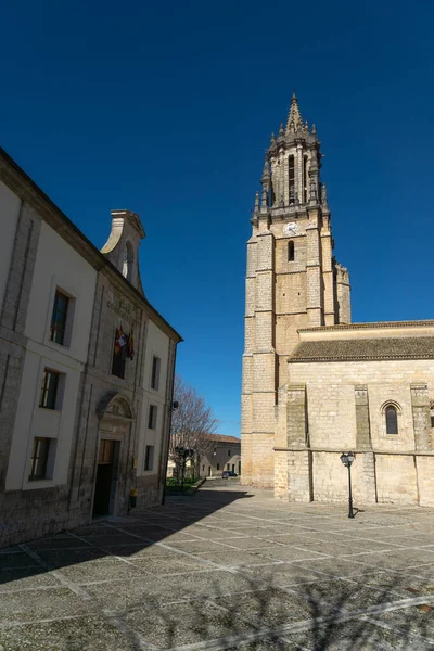 Kirche San Miguel Ampudia Einem Sonnigen Tag Palencia Kastilien Und — Stockfoto