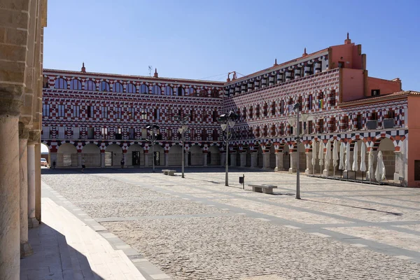 Stock image BADAJOZ, SPAIN - AUGUST 29, 2021: High square (Plaza Alta) of Badajoz in a sunny day, Extremadura, Spain