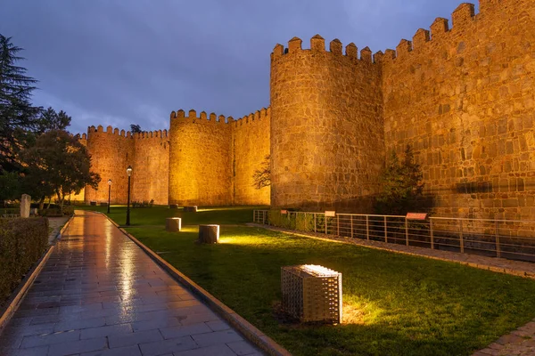 Avila Espanha Dezembro 2020 Muros Cidade Ávila Patrimônio Mundial Pela — Fotografia de Stock