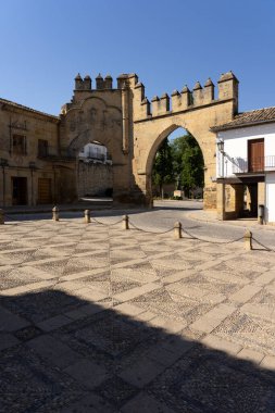 BAEZA, İspanya - SEPTEMBER 07, 2020: UNESCO, JAen, İspanya 'nın eski Baeza kentindeki Lyons Meydanı.