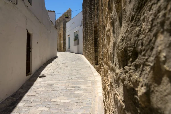 stock image City stone walls in the old town of the white beautiful village of Vejer de la Frontera in a sunny day, Cadiz province, Andalusia, Spain