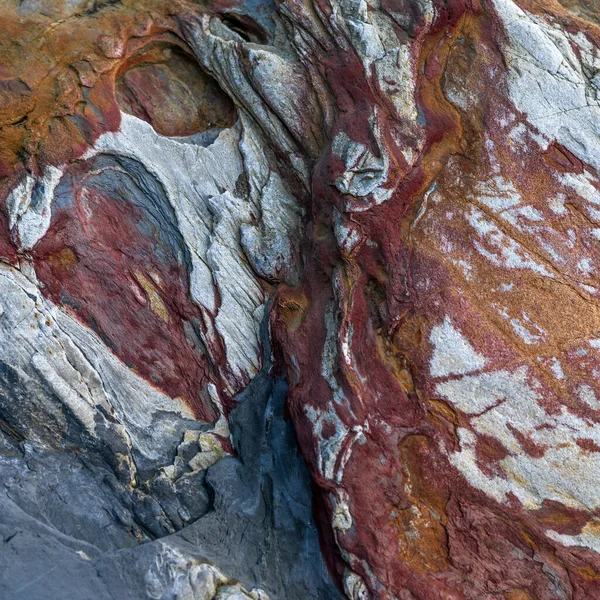 Struttura Rocciosa Naturale Formazioni Rocciose Colorate Spiaggia Silenziosa Playa Del — Foto Stock