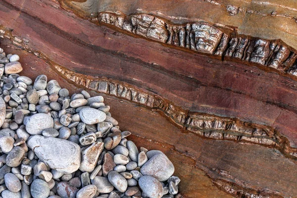 Struttura Rocciosa Naturale Formazioni Rocciose Colorate Spiaggia Silenziosa Playa Del — Foto Stock