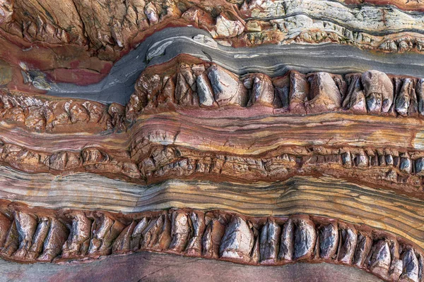 Natuurlijke Rots Textuur Van Een Kleurrijke Rotsformaties Stilte Strand Playa — Stockfoto