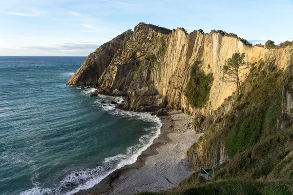 Silencio Silencio Acantilados Playa Asturias Paisaje Atardecer — Foto de Stock