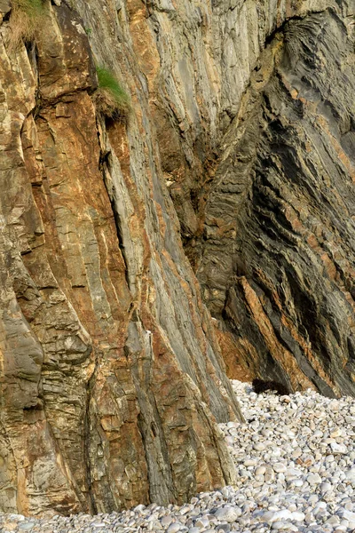 Textura Rocosa Natural Unas Coloridas Formaciones Rocosas Playa Del Silencio — Foto de Stock