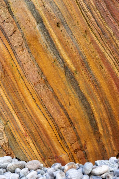 Természetes Kőzet Textúrája Színes Szikla Alakzatok Csendes Strandon Playa Del — Stock Fotó