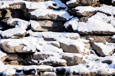 Kış karla kaplı kayalar.. 